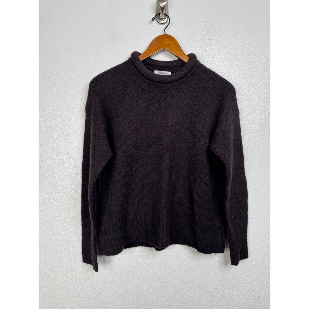 Madewell Womens Mock Neck Sweater Espresso Brown Wool Alpaca Blend XS Pullover